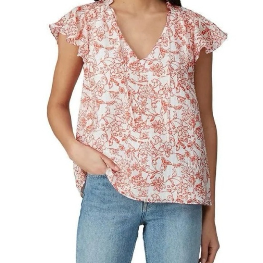 Parker Exie Silk Blouse‎ Floral Career Office Summer Preppy Brunch Girly Casual